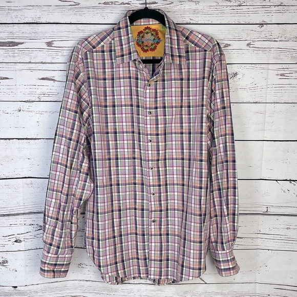 *Rare* Robert Graham Plaid Tailored Fit Button Down Shirt Size XL - Picture 1 of 16